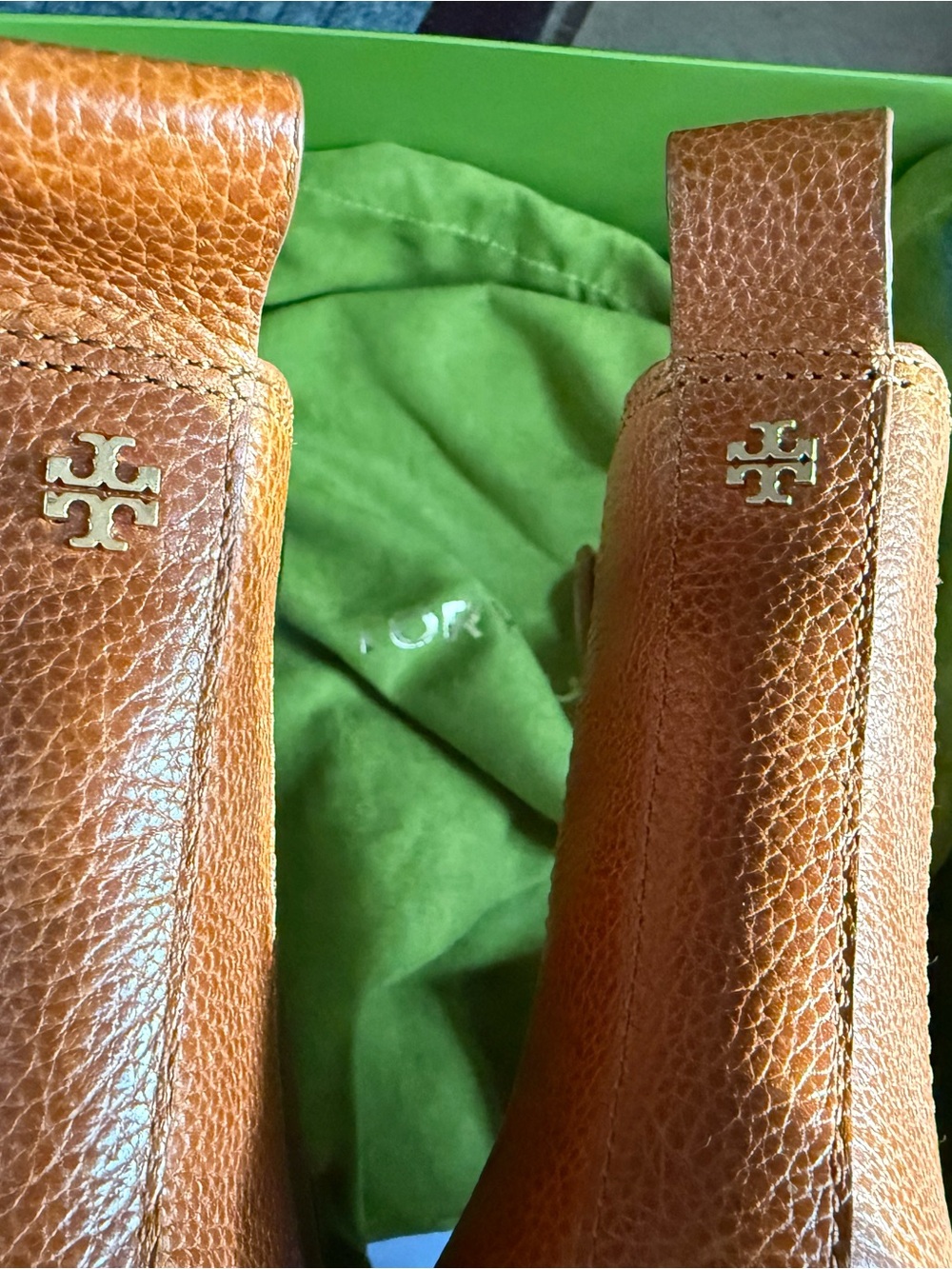 Tory Burch Chestnut Tan Leather Chelsea Block Heel Boots - Picture 4 of 12